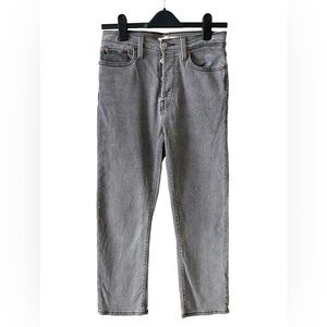 Levi’s Wedgie Straight High Rise Gray Wash Jeans Size 28 Cropped Denim